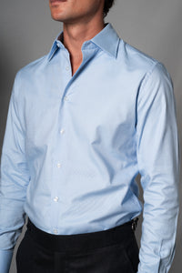 Oxford Blue Cotton Casual Shirt - Camisa BUND