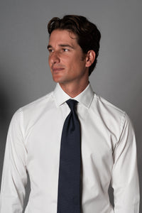 Plain White Cotton Business Shirt - Camisa BUND