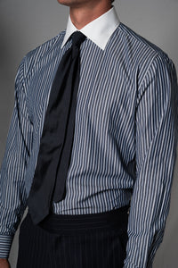 Stripes Blue Cotton Business Shirt - Camisa BUND