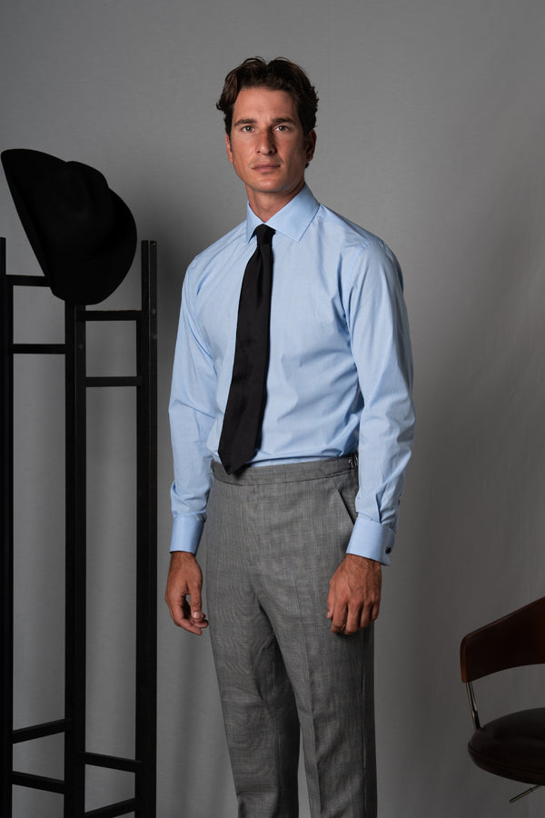 Wales Light Blue Cotton Business Shirt