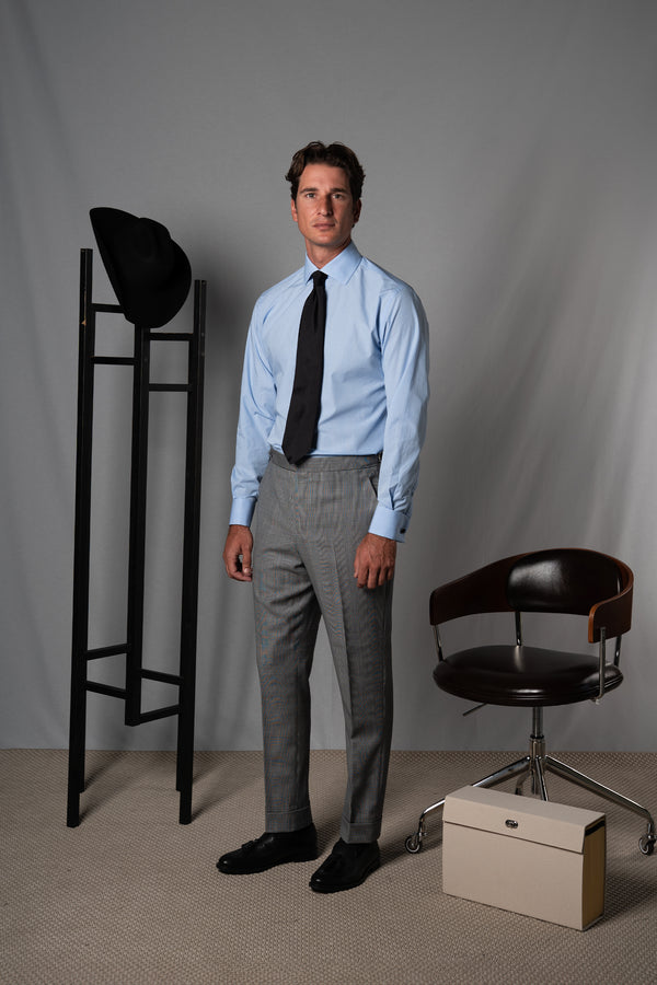 Wales Light Blue Cotton Business Shirt