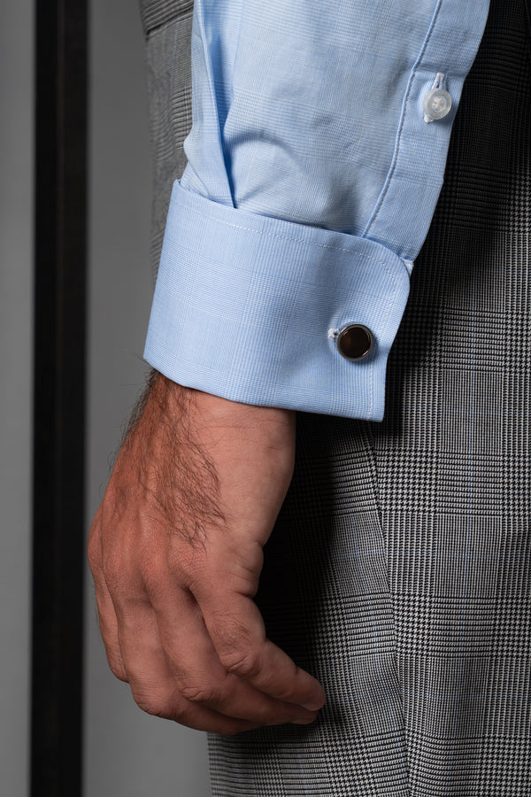 Wales Light Blue Cotton Business Shirt