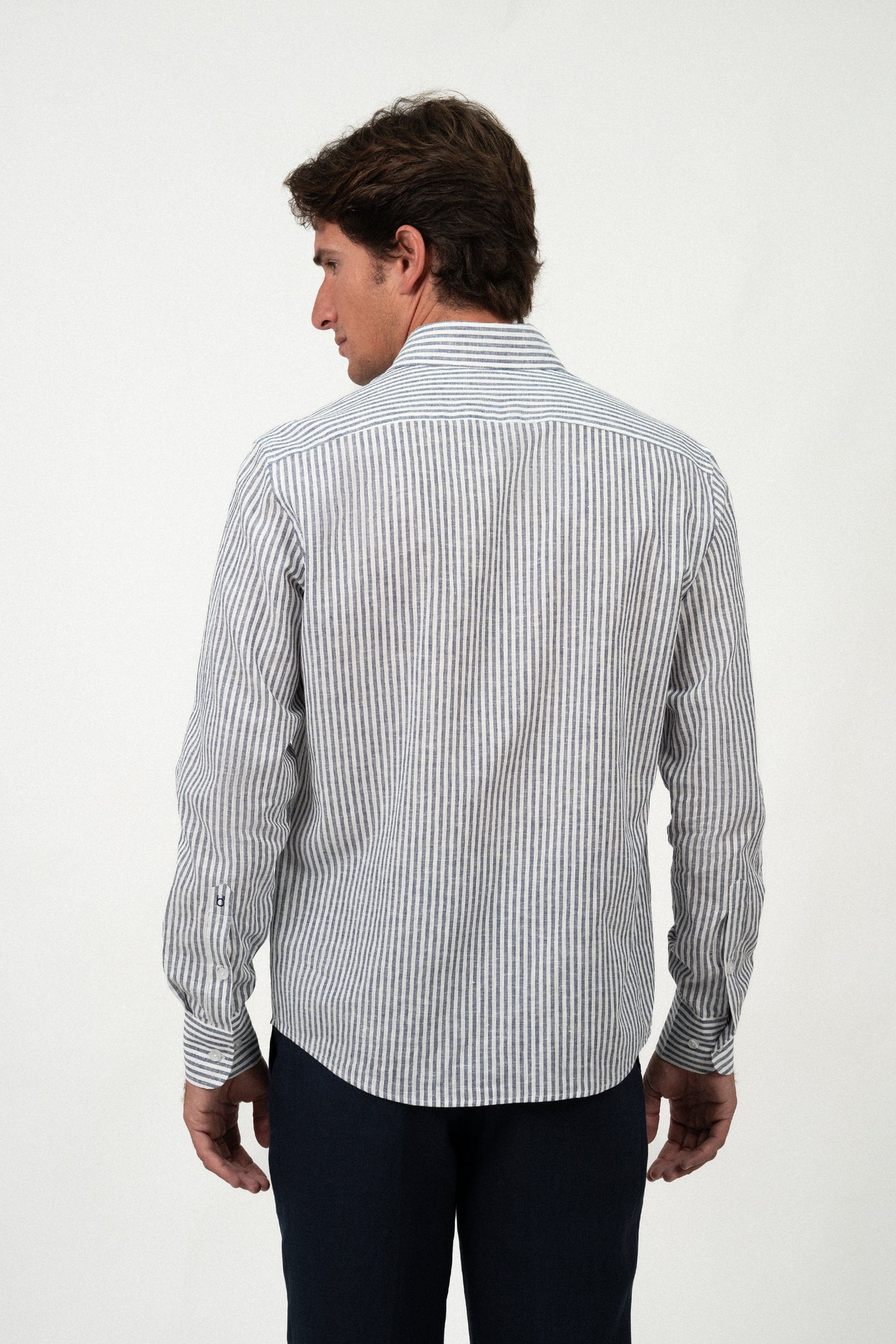 Navy Stripe Linen Shirt