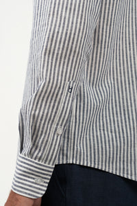 Navy Stripe Linen Shirt