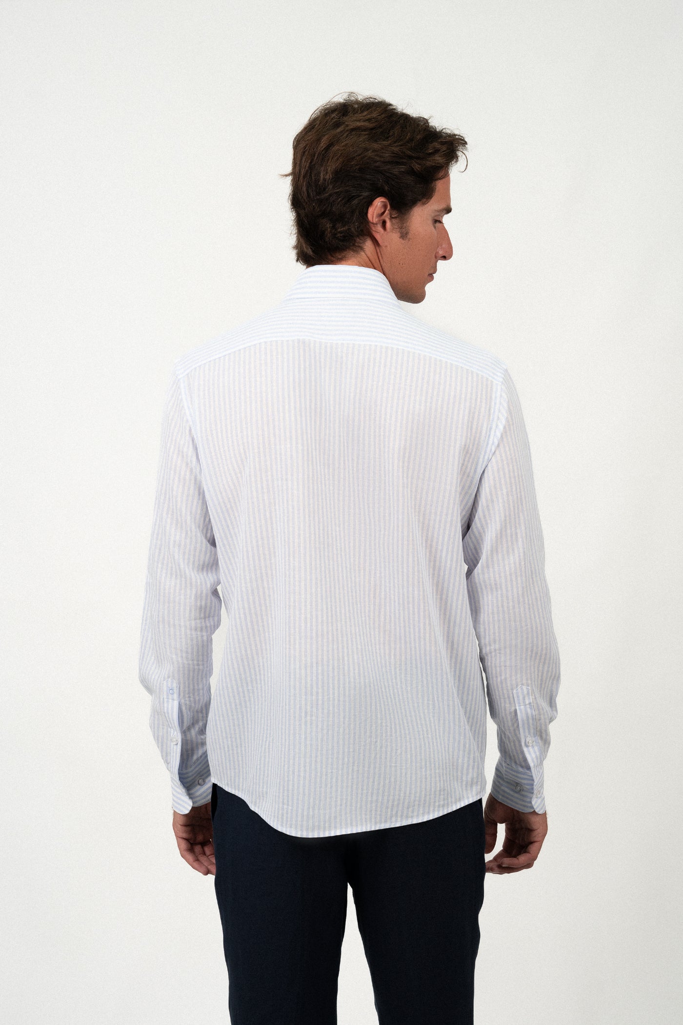 Light Blue Stripe Linen Shirt