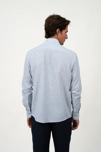 Blue Stripe Linen Shirt