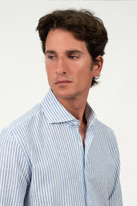 Blue Stripe Linen Shirt