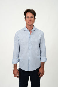 Blue Stripe Linen Shirt
