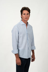Blue Stripe Linen Shirt