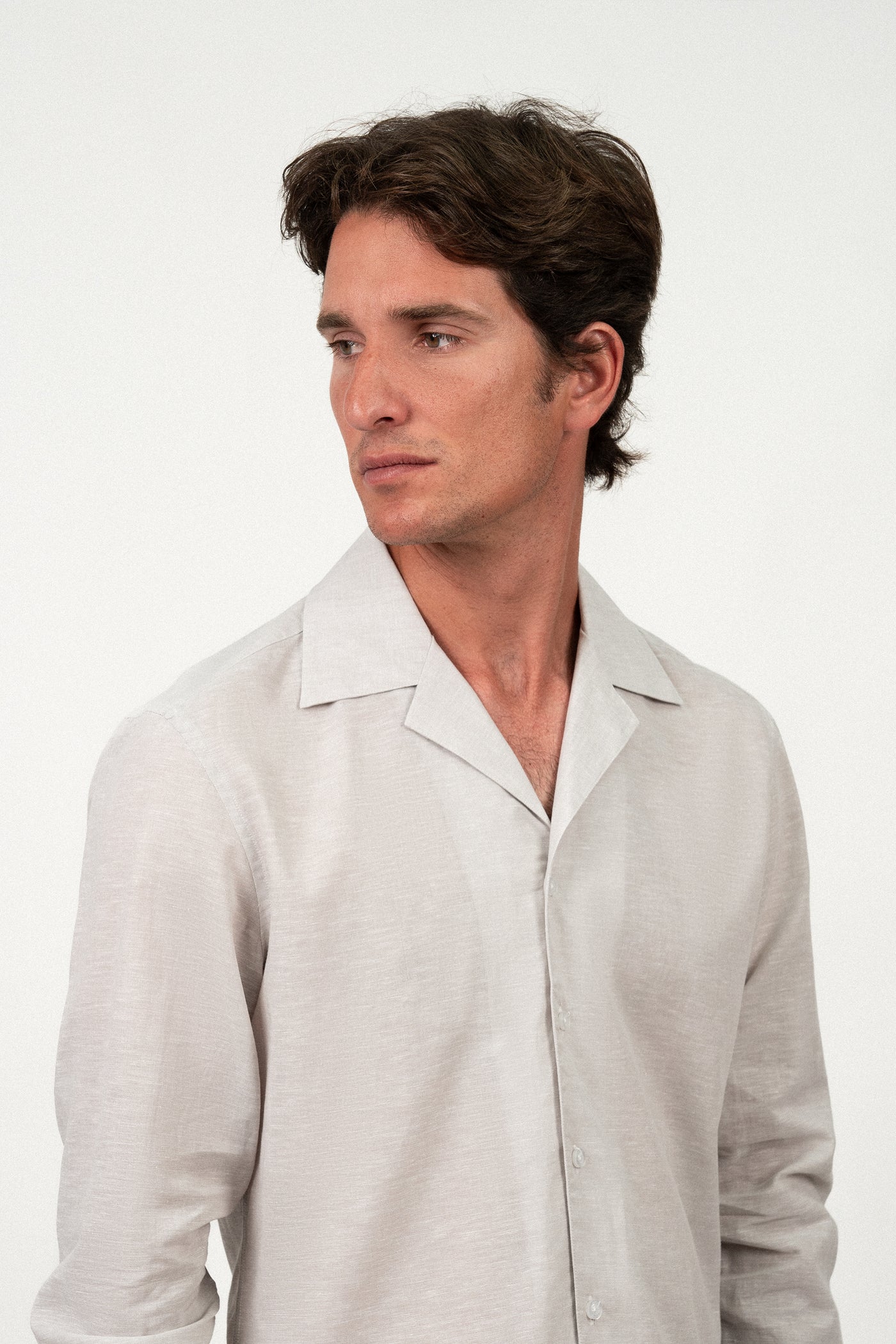 Miami Light Grey Linen Shirt