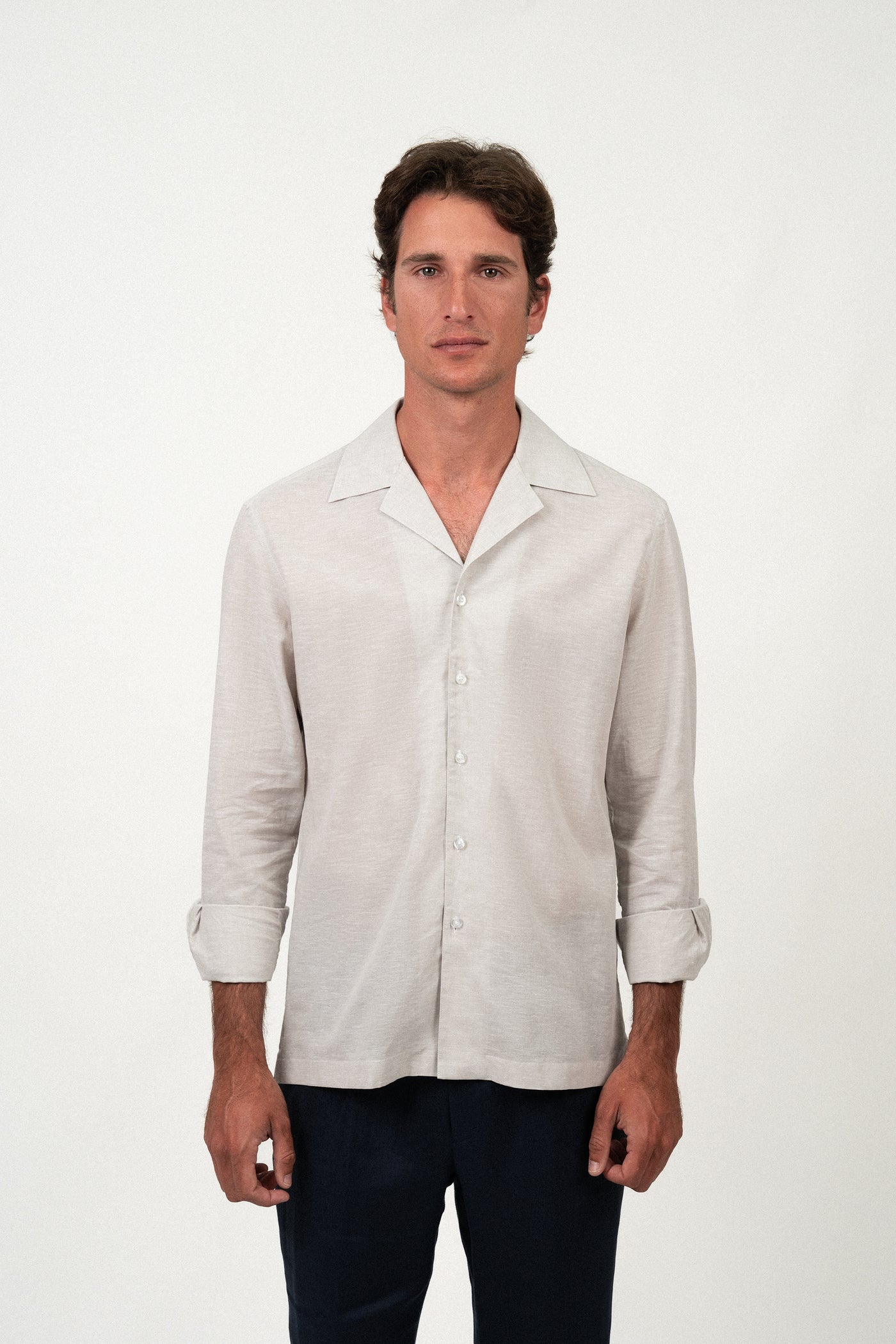 Miami Light Grey Linen Shirt