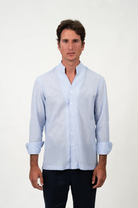 Light Blue Mao Linen Shirt