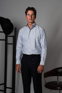 Stripes Navy Cotton Casual Shirt - Camisa BUND