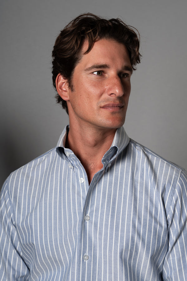 Stripes Navy Cotton Casual Shirt