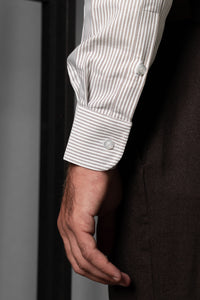 Stripes Brown Cotton Casual Shirt - Camisa BUND