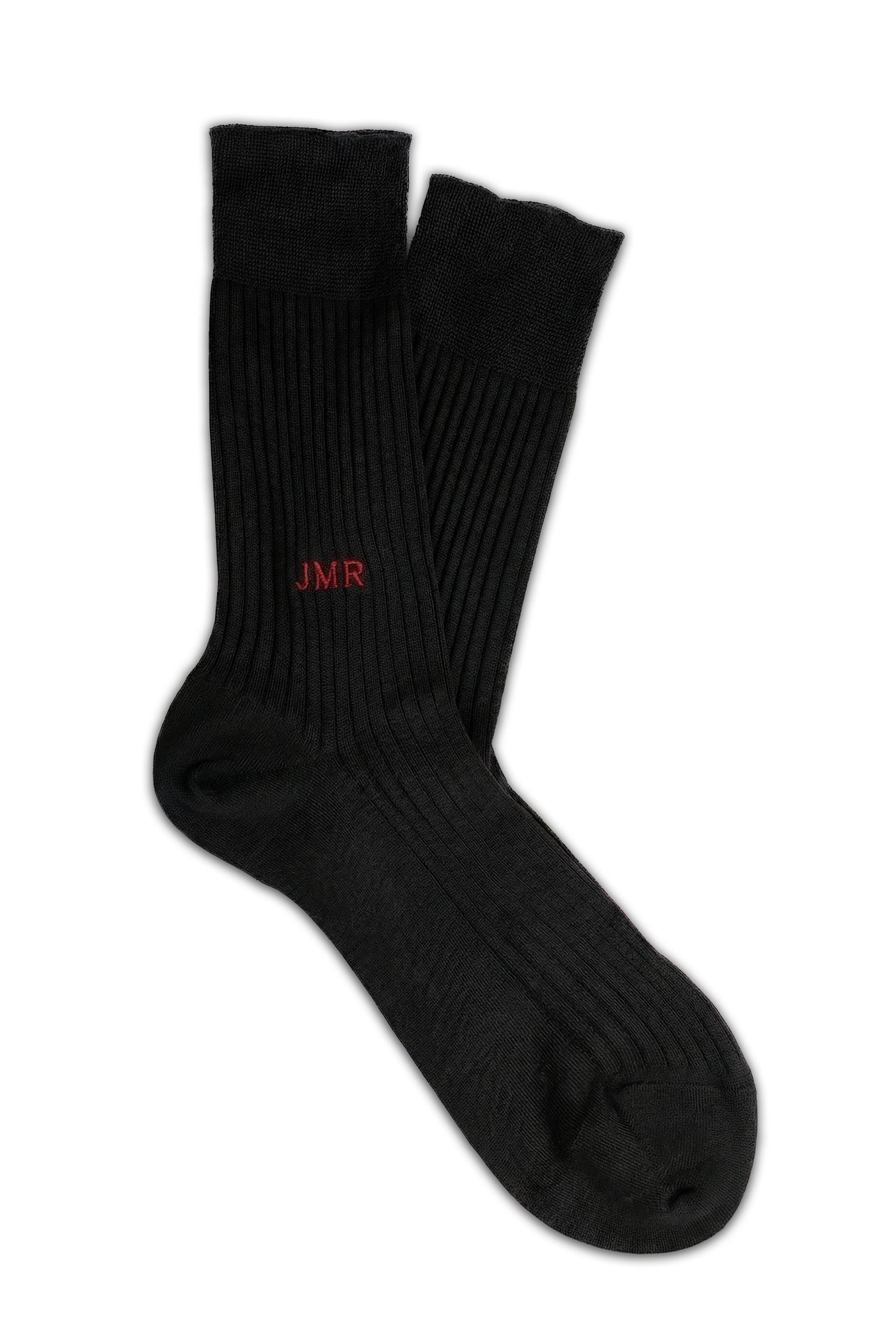 Black Short Ribbed Socks