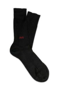 Black Short Ribbed Socks