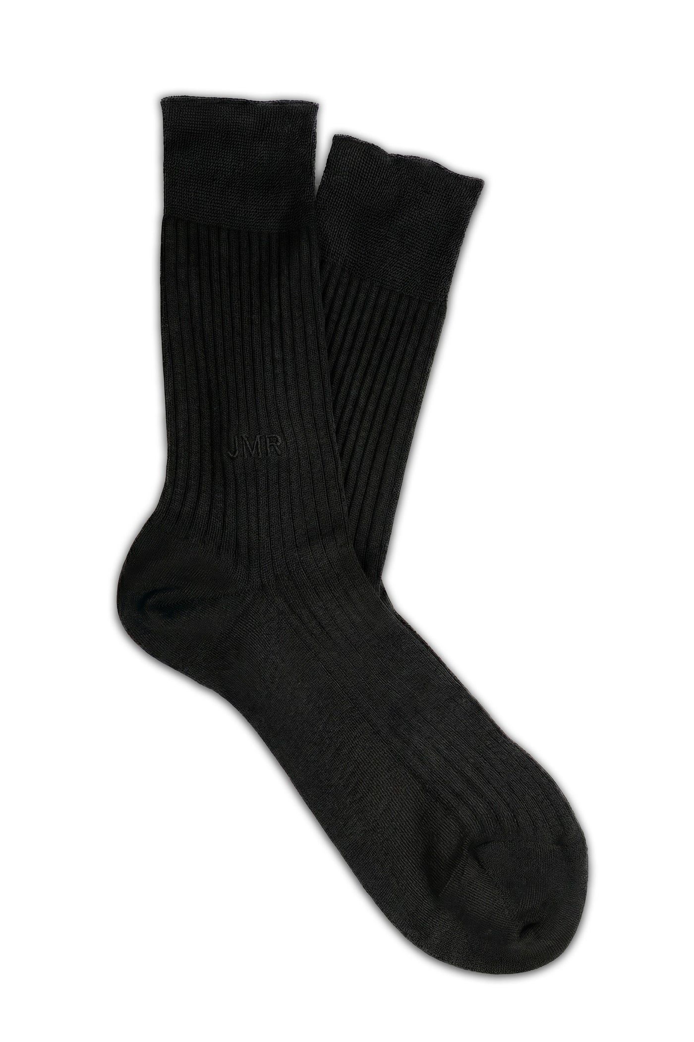 Black Short Ribbed Socks