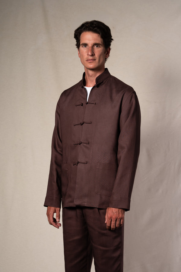 Dark Brown Tang Linen Shirt