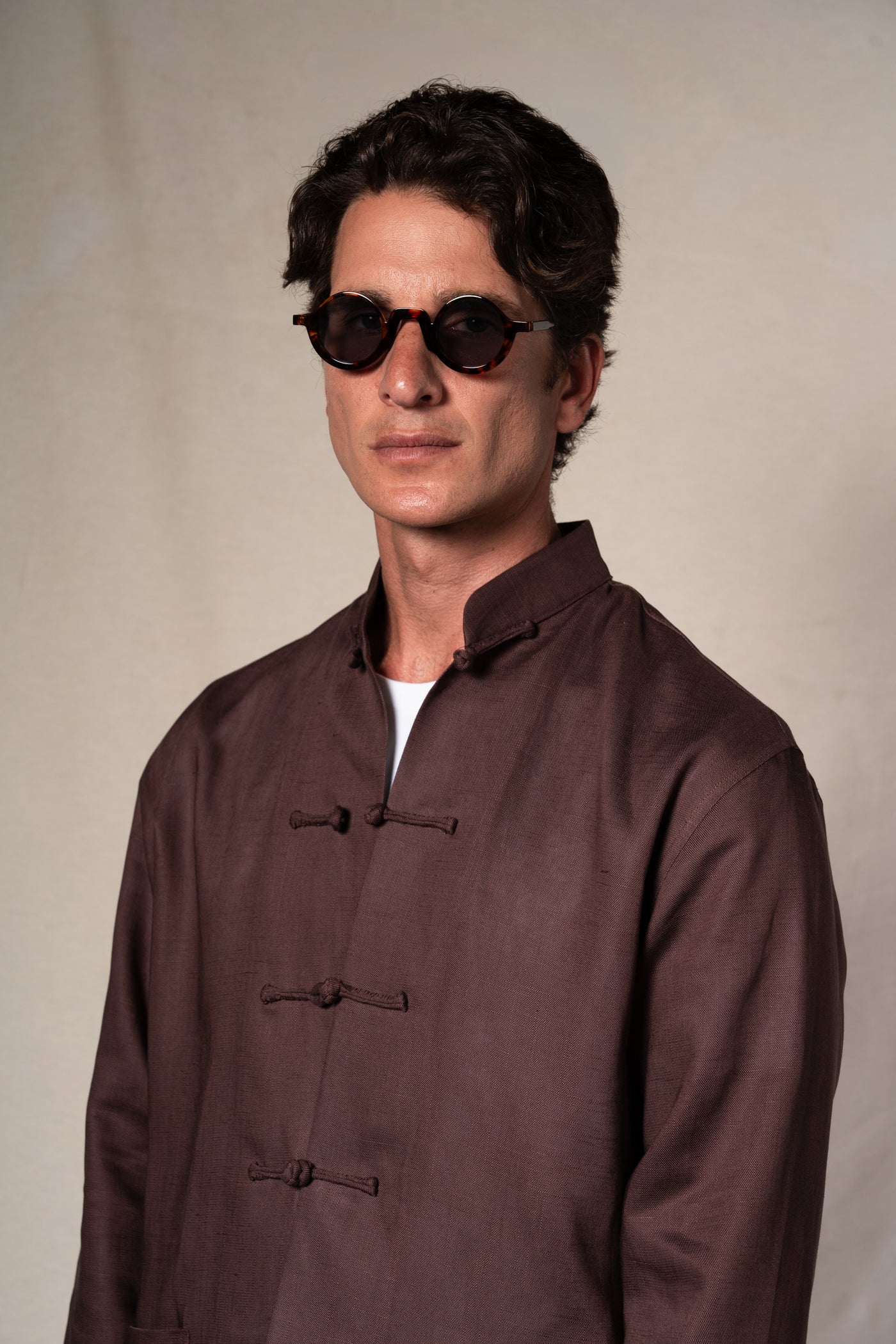 Dark Brown Tang Linen Shirt
