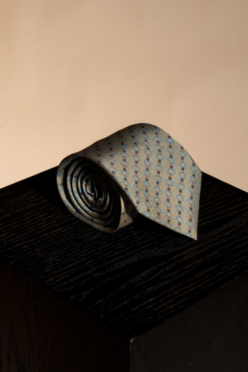 Corbata Chain Olive de seda - BUND