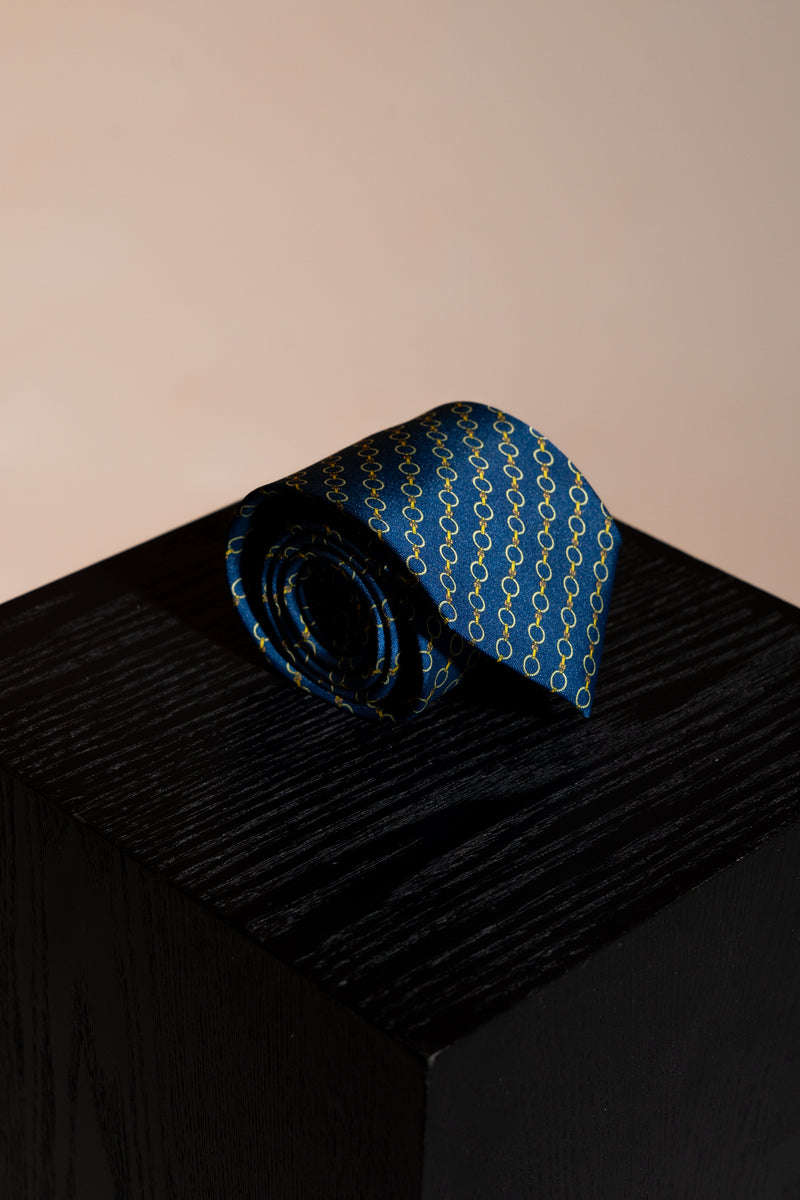 Corbata Chain Navy de seda - BUND
