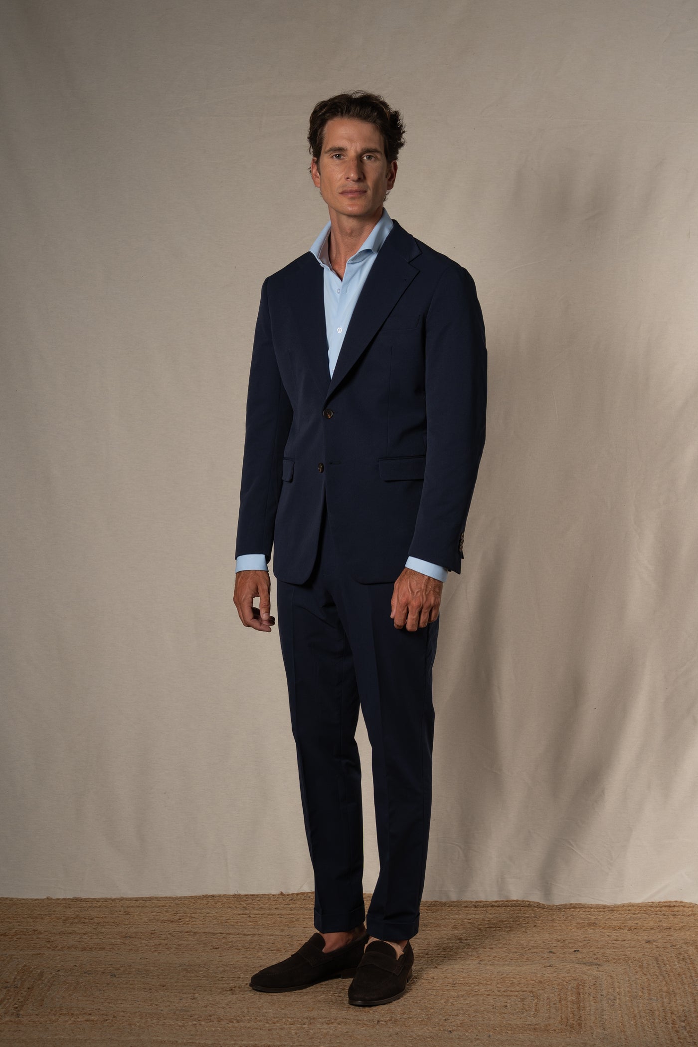 Plain Technical Dark Navy Soft Suit