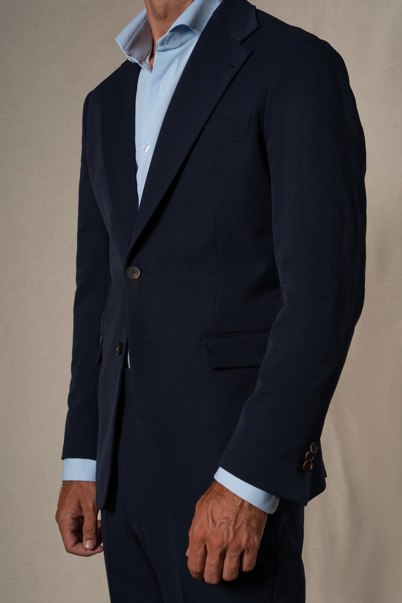 Plain Technical Dark Navy Soft Suit