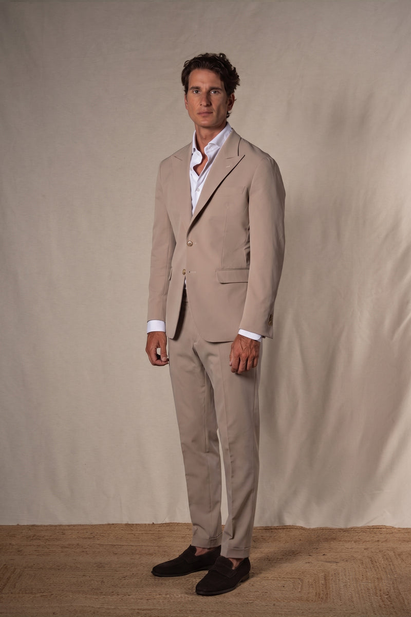 Plain Technical Beige Soft Suit