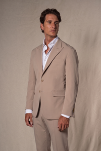 Plain Technical Beige Soft Suit