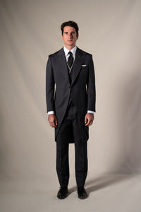 Classic Herringbone Grey Morning Suit - Chaqué BUND