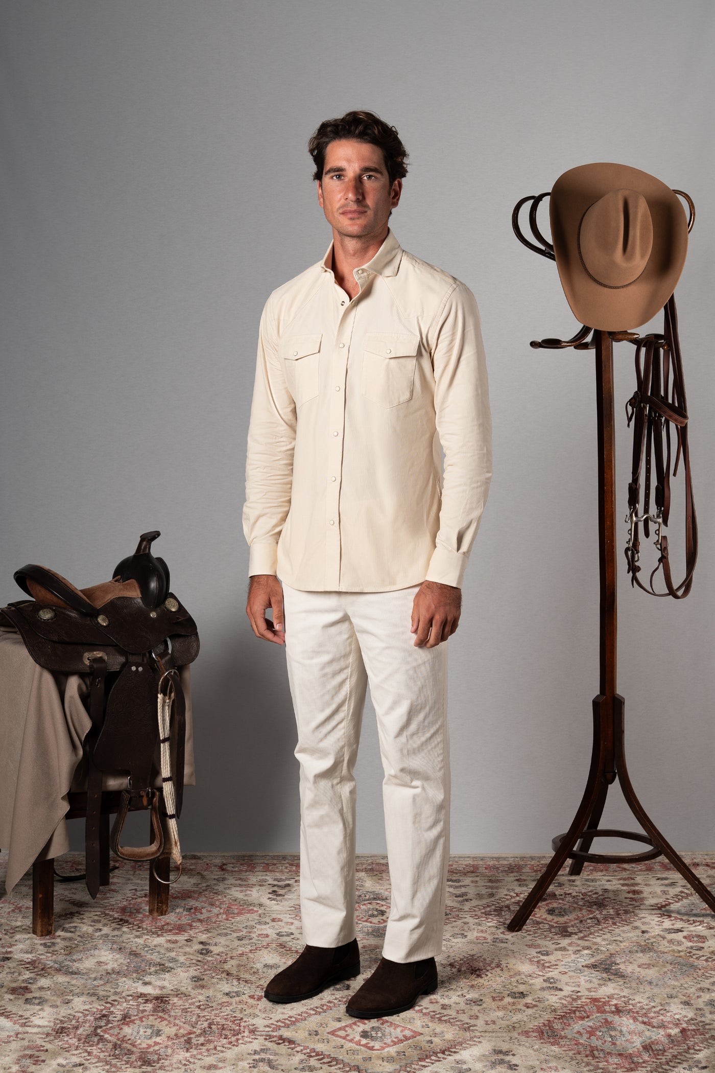 Ivory Corduroy Casual Shirt - Camisa BUND