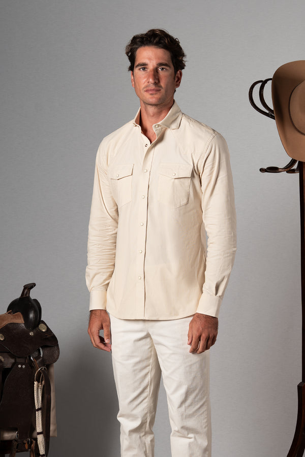 Ivory Corduroy Casual Shirt