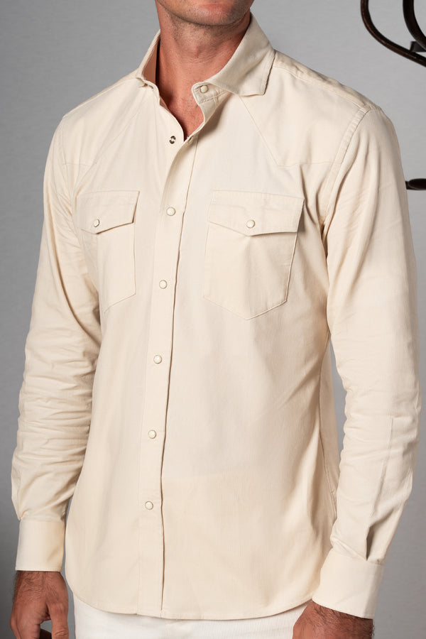 Ivory Corduroy Casual Shirt