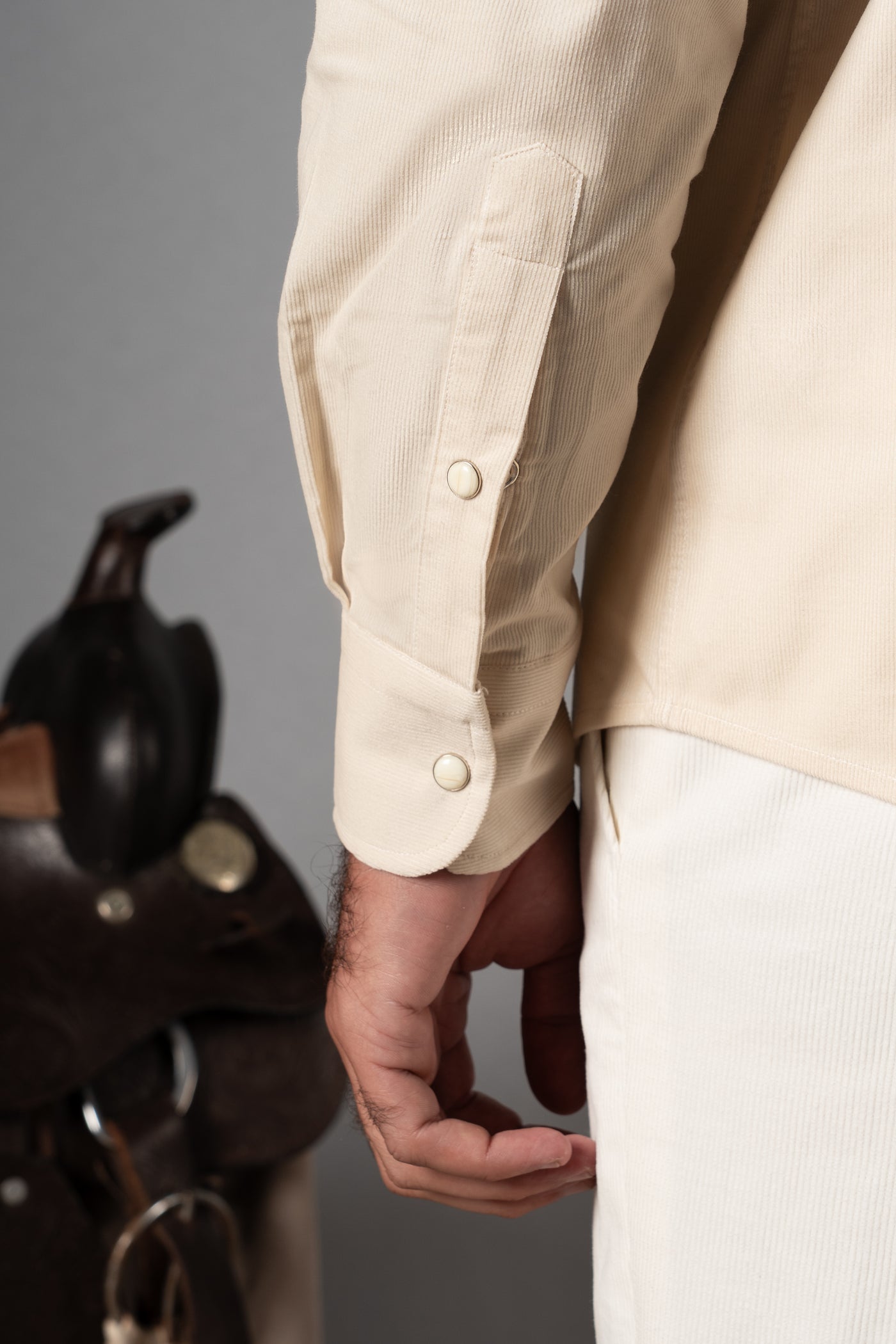 Ivory Corduroy Casual Shirt - Camisa BUND
