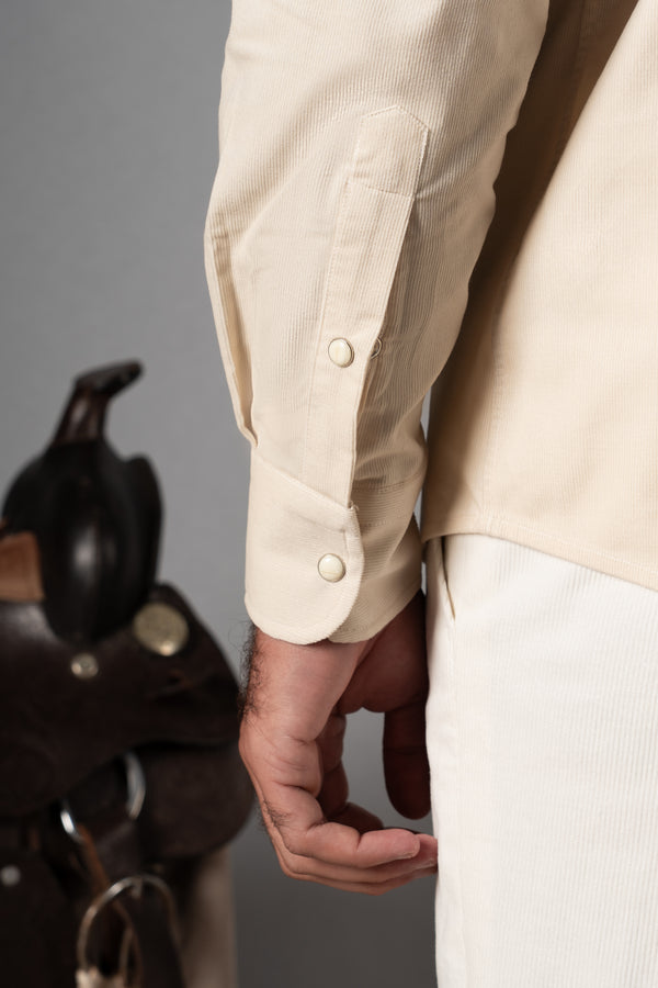 Ivory Corduroy Casual Shirt