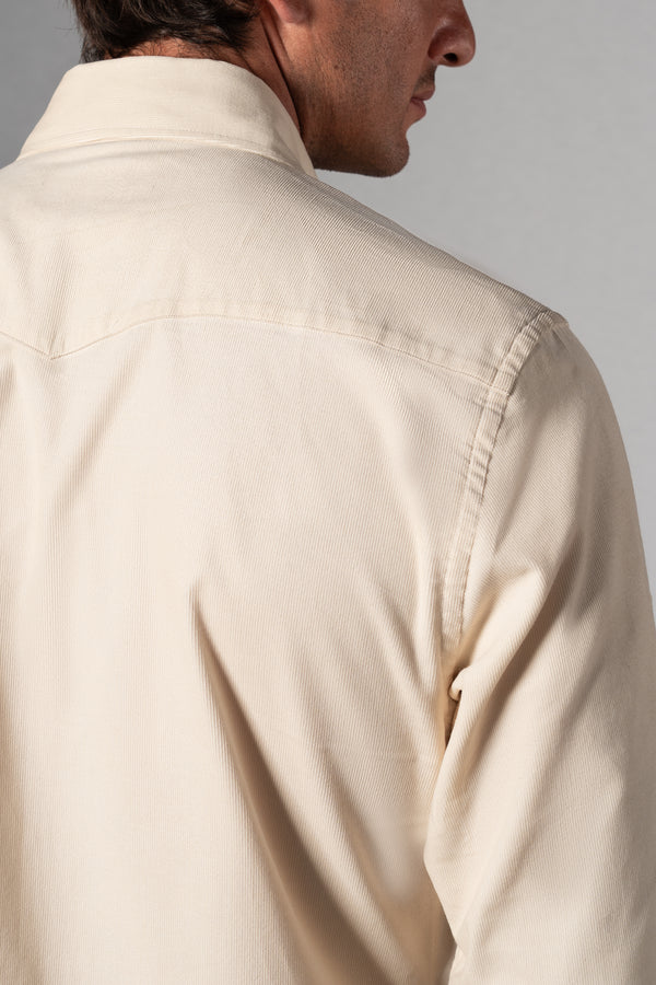 Ivory Corduroy Casual Shirt