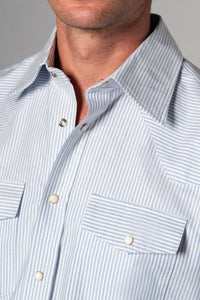 Blue Stripes Western Oxford Shirt - Camisa BUND