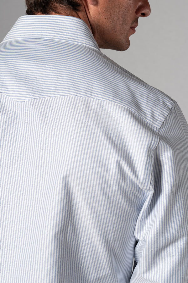 Blue Stripes Western Oxford Shirt