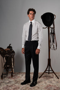 Dark Navy Light Stripes Business Shirt - Camisa BUND