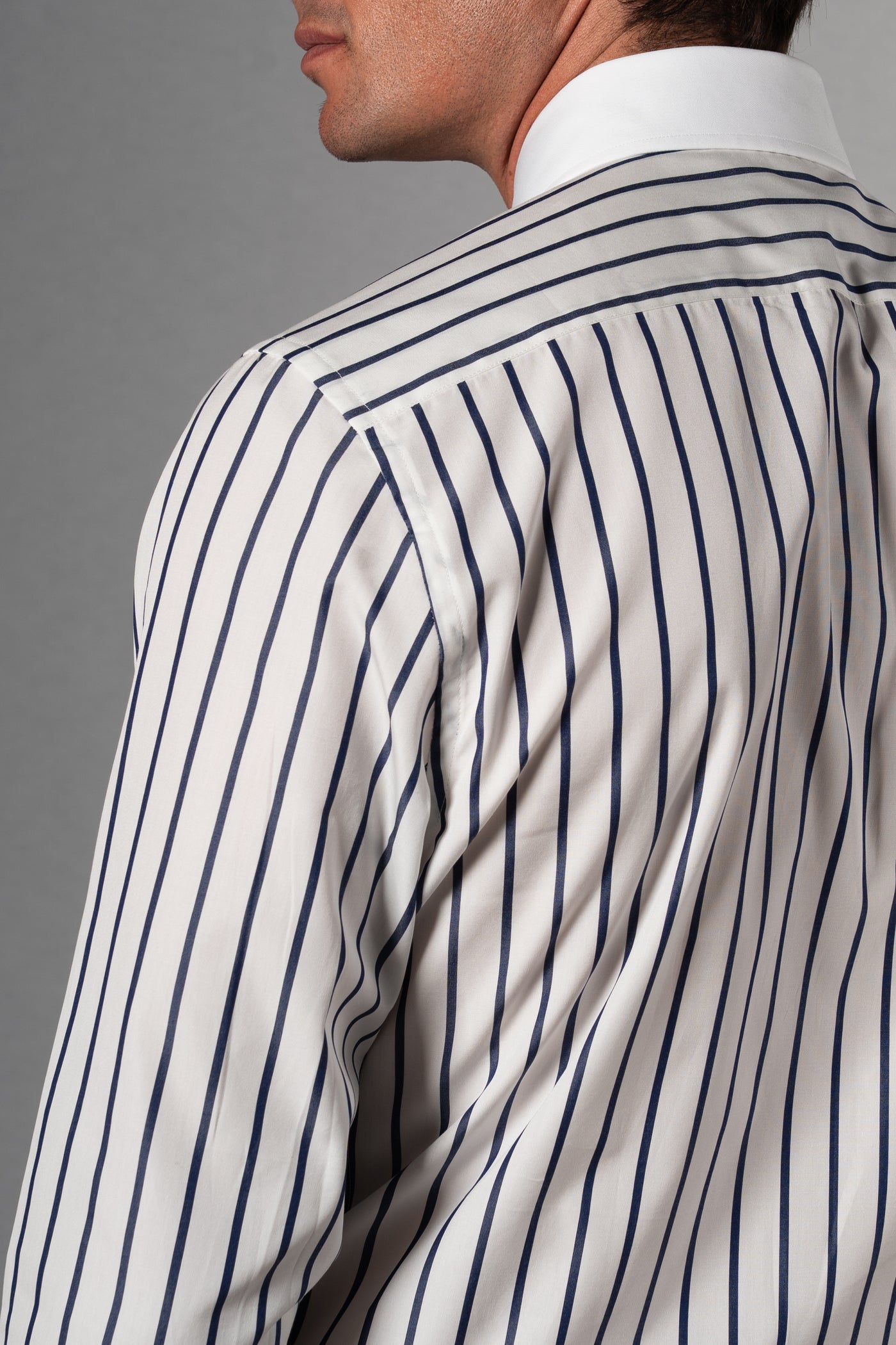 Dark Navy Light Stripes Business Shirt - Camisa BUND