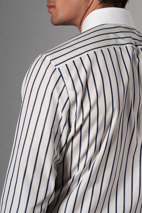 Dark Navy Light Stripes Business Shirt