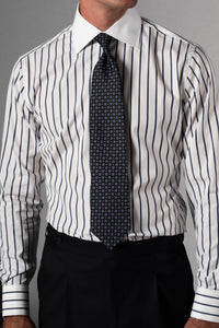 Corbata Microflores Azul Oscuro de seda - BUND