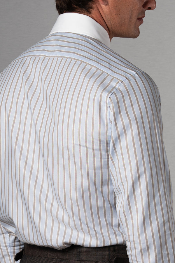 Stripes Light Brown Business Shirt