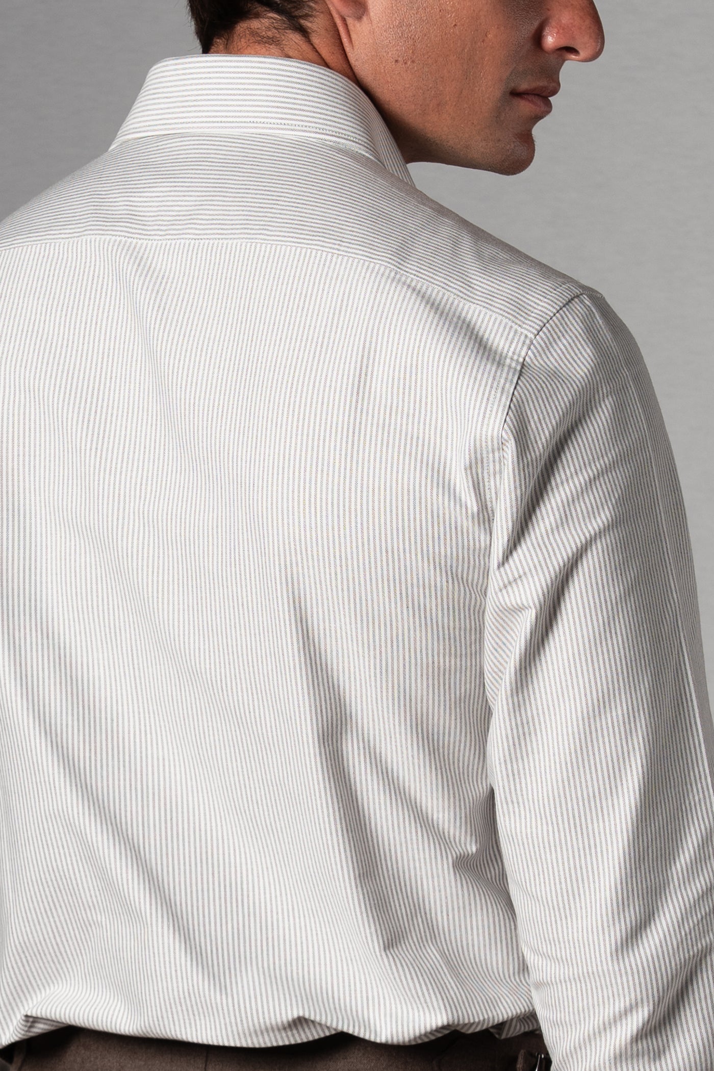 Green & Burgundy Stripes Oxford Shirt - Camisa BUND