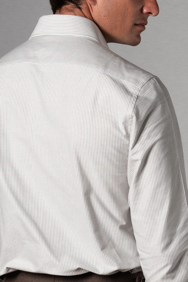 Green & Burgundy Stripes Oxford Shirt