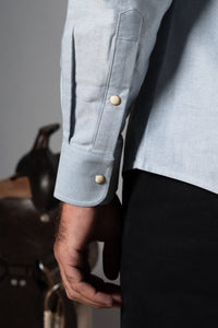 Light Blue Western Oxford Shirt - Camisa BUND