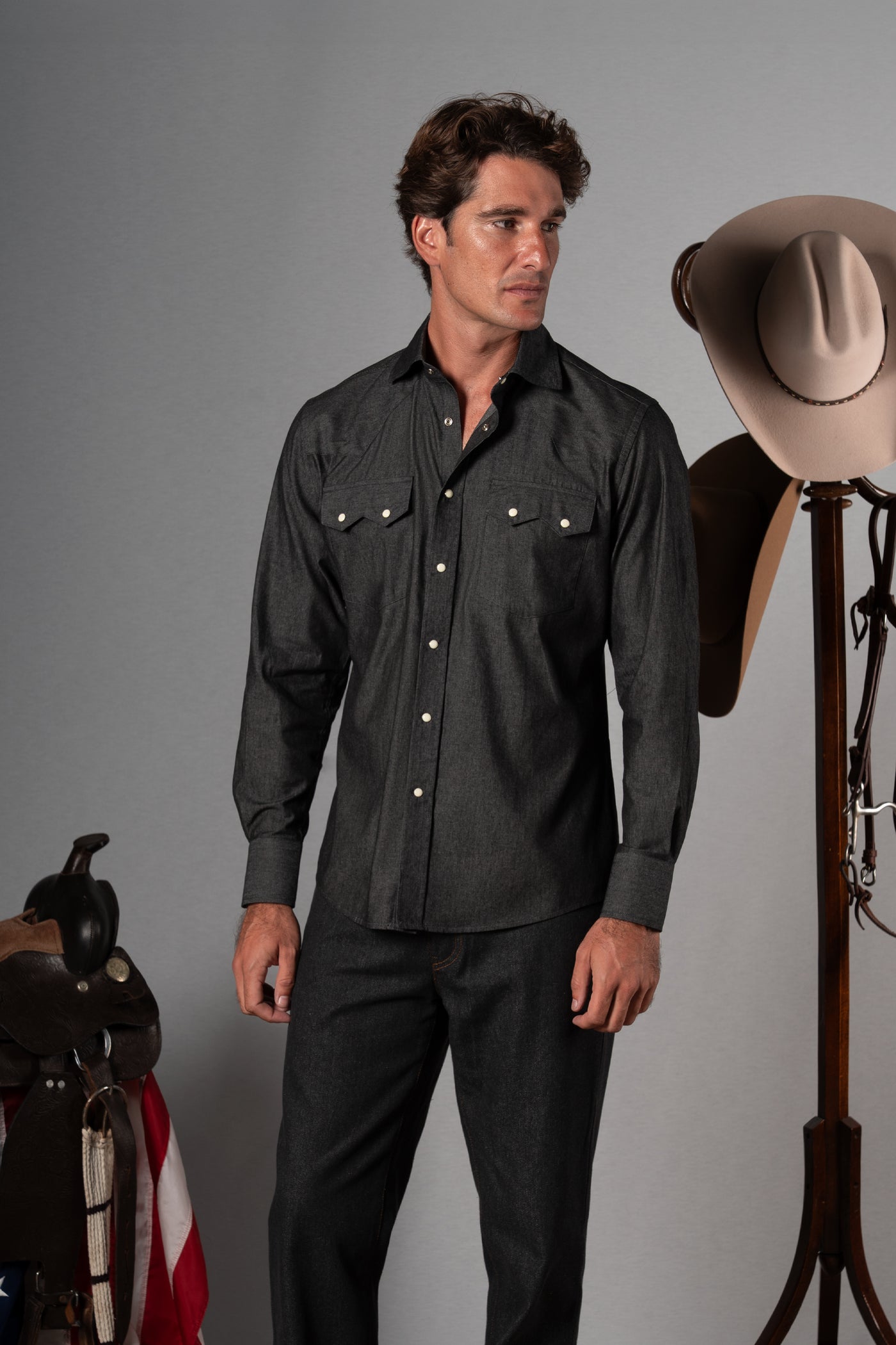 Denim Black Shirt - Camisa BUND