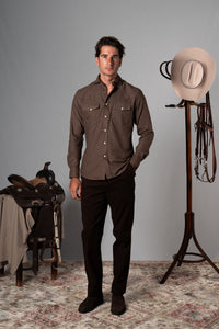 Flannel Brown Western Casual Shirt - Camisa BUND