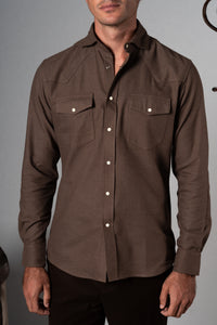 Flannel Brown Western Casual Shirt - Camisa BUND